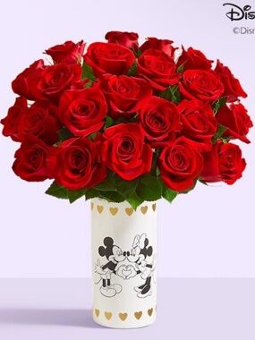 Disney Mickey Mouse and Minnie Mouse Vase